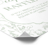 Sage Green Bow Baby Shower Boy Diaper Zeichen Poster (Ecke)