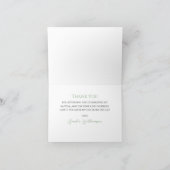 Sage Green Bow Baptisse Dankeskarte (Innenseite)