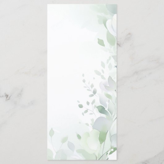 Sage Green Bow Baptisse Menükarte (Rückseite)