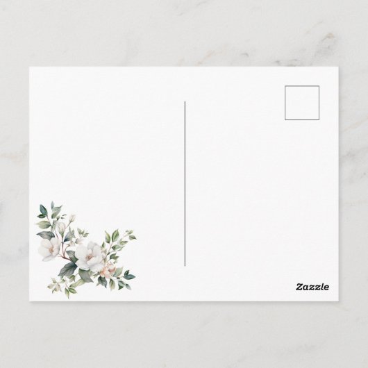 Sage Green Bow Baptisse Postkarte (Rückseite)