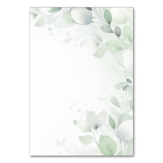 Sage Green Bow Baptisse Tischnummer (Rückseite)