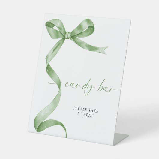 Sage Green Bow Candy Bar Sockelschild (Vorderseite)
