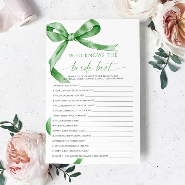 Sage Green Bow, der das beste Spiel der Braut kenn (Von Creator hochgeladen)