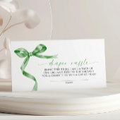 Sage Green Bow Diaper Raffle Begleitkarte