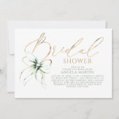 Sage Green Bow Elegant Romantic Bridal Shower Einladung (Vorderseite)