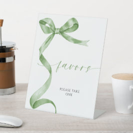 Sage Green Bow Favoriten Sockelschild