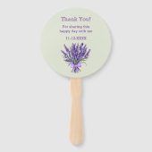 Sage Green Bow Floral Lavender Brautparty Fächer (Rückseite)
