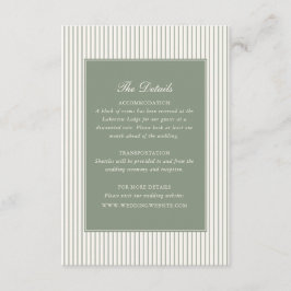 Sage Green Bow Frame Wedding Details Begleitkarte