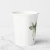 Sage Green Bow Gingham Baby Shower Pappbecher (Rechts)