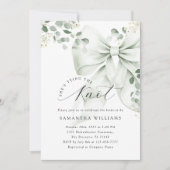 Sage Green Bow Greenery Brautparty Einladung (Vorderseite)
