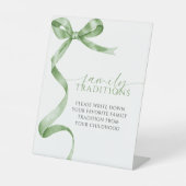 Sage Green Bow Lieblings Familie Tradition Spiel Sockelschild (Vorderseite)