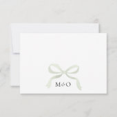 Sage Green Bow Ribbon Menu Choice Wedding RSVP (Rückseite)