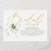 Sage Green Bow She's Tying The Knot Bridal Shower Folieneinladung (Vorderseite)