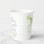 Sage Green Bow She's Tying the Knot Bridal Shower Pappbecher (Rechts)