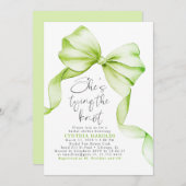 Sage Green Bow Sie bindet das Brautparty des Knote Einladung (Vorne/Hinten)