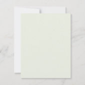 Sage Green Bow Wappen Taufe Einladung (Rückseite)