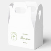 Sage Green Bow Wappen Taufe Gable Geschenkschachtel (Geöffnet)