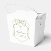 Sage Green Bow Wappen Taufe raus Geschenkschachtel (Rückseite)