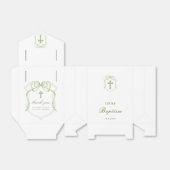 Sage Green Bow Wappen Taufe Zelt Geschenkschachtel (Ungefaltet)