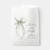 Sage Green Bow Watercolor Bridal Shower Thank You Geschenktütchen (Vorderseite)