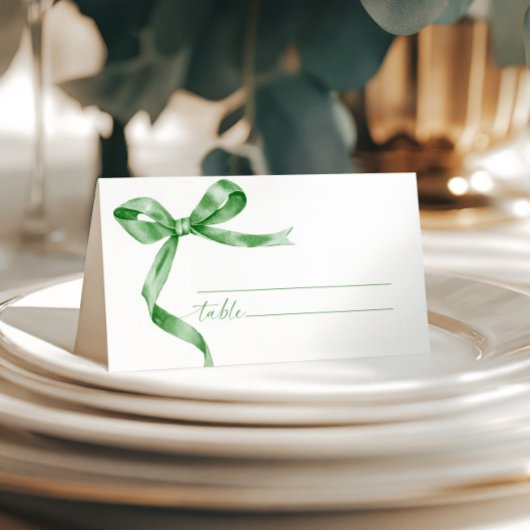 Sage Green Bow Wedding Platzkarte