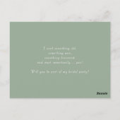 Sage Green Bow wird meine Bridesmaid Card sein Postkarte (Rückseite)