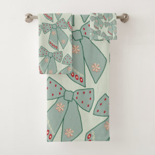Sage Green Bows Badhandtuch Set