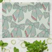 Sage Green Bows Geschirrtuch (Gefaltet)