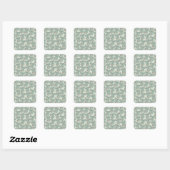Sage Green Bows Quadratischer Aufkleber (Blatt)