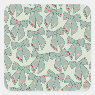 Sage Green Bows Quadratischer Aufkleber