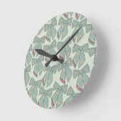 Sage Green Bows Runde Wanduhr (Winkel)