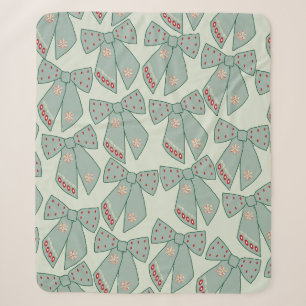 Sage Green Bows Sherpadecke