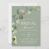 Sage Green Brautparty Botanischer Eukalyptus Boho Einladung (Vorderseite)