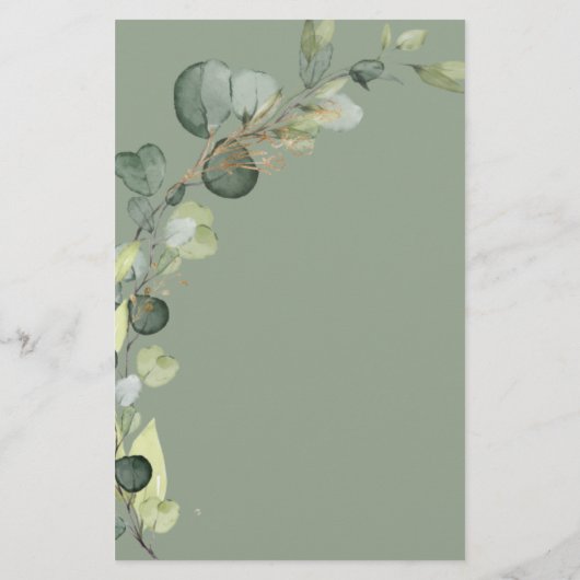 Sage Green Brautparty Rustikale Einladung (Rückseite)