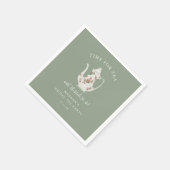 Sage Green Brautparty Tee Party Serviette (Ecke)