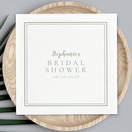 Sage Green Brautparty Wedding Simple Modern Serviette