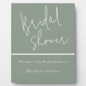 Sage Green Brautparty Willkommenssignatur Fotoplatte (Vorderseite)