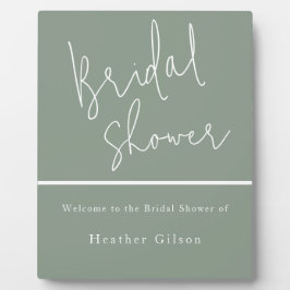 Sage Green Brautparty Willkommenssignatur Fotoplatte