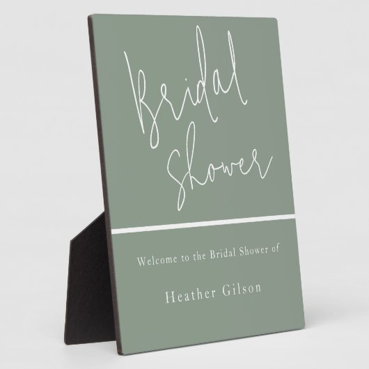 Sage Green Brautparty Willkommenssignatur Fotoplatte (Seite)