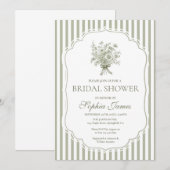 Sage Green Bridal Shower Invitation Template Boho Einladung (Vorne/Hinten)