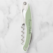 Sage Green Bridesmaid Corkschraube Geschenk Kellnermesser (Vorderseite)