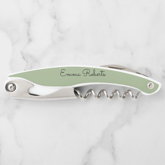 Sage Green Bridesmaid Corkschraube Geschenk Kellnermesser (Vorderseite)