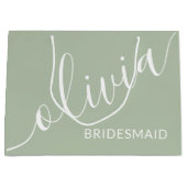 Sage Green Bridesmaid Modernes Minimalistisches Sk Große Geschenktüte (Vorderseite)