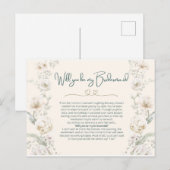 Sage Green Bridesmaid Vorschlagskarte Postkarte (Vorne/Hinten)