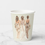 Sage Green Bridesmaids Brautparty Pappbecher (Rückseite)