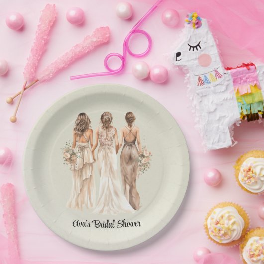 Sage Green Bridesmaids Brautparty Pappteller (Party)