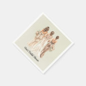 Sage Green Bridesmaids Brautparty Serviette (Ecke)