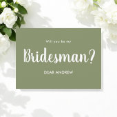 Sage Green Bridesman Vorschlag Script Einladung