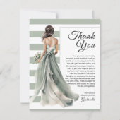 Sage Green Bries Stripes Polka Dot Brautparty Dankeskarte (Vorderseite)