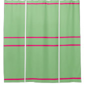 Sage Green Bright Pink White Geometric  Duschvorhang (Vorderseite)